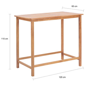 Τραπέζι Μπαρ Κήπου 120 x 65 x 110 εκ. από Μασίφ Ξύλο Teak