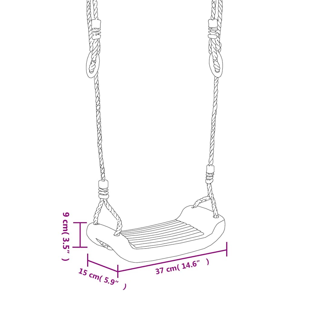 Κούνιες με Σχοινιά 2 τεμ. Μπλε 37 x 15 εκ. από Πολυαιθυλένιο - Pakobazaar