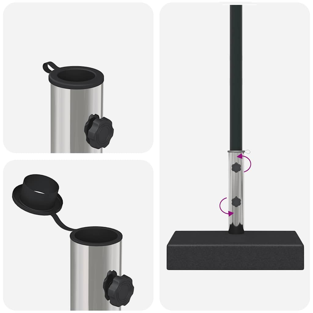 Βάση Ομπρέλας Ορθογώνια Μαύρη 25 κ. από Γρανίτη