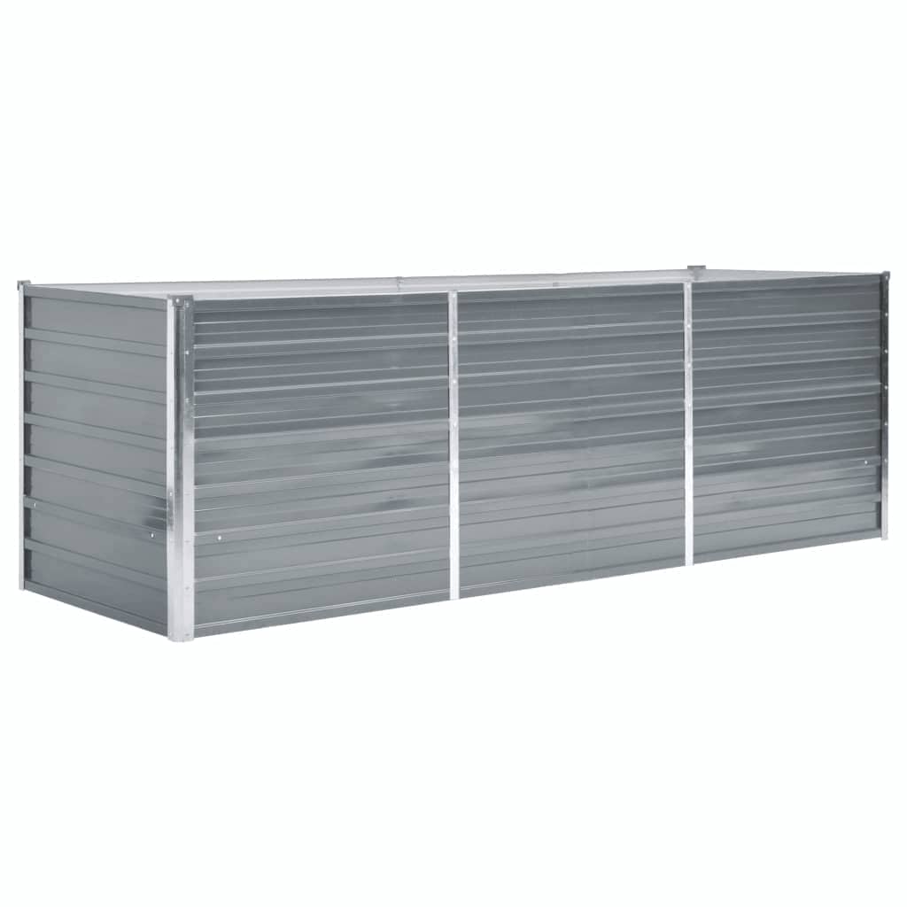 Ζαρντινιέρα Υπερυψωμένη Γκρι 240x80x77 εκ. Γαλβανισμ. Χάλυβας - Pakobazaar