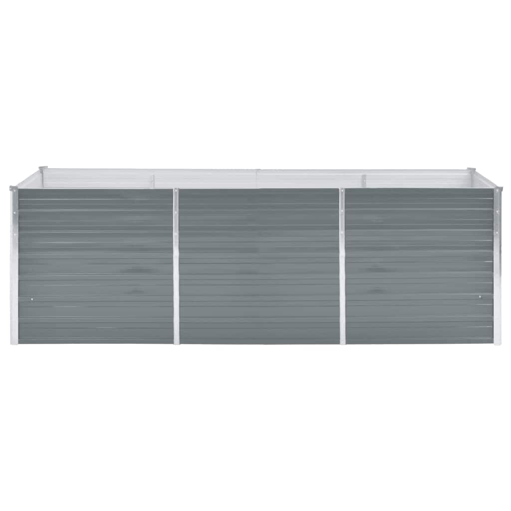 Ζαρντινιέρα Υπερυψωμένη Γκρι 240x80x77 εκ. Γαλβανισμ. Χάλυβας - Pakobazaar