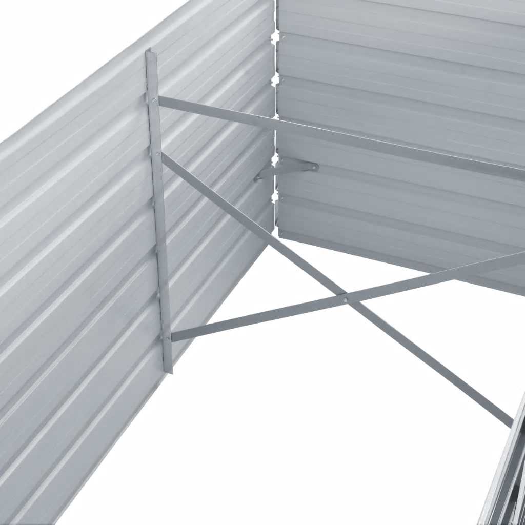 Ζαρντινιέρα Υπερυψωμένη Γκρι 240x80x77 εκ. Γαλβανισμ. Χάλυβας - Pakobazaar