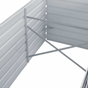 Ζαρντινιέρα Υπερυψωμένη Γκρι 240x80x77 εκ. Γαλβανισμ. Χάλυβας - Pakobazaar