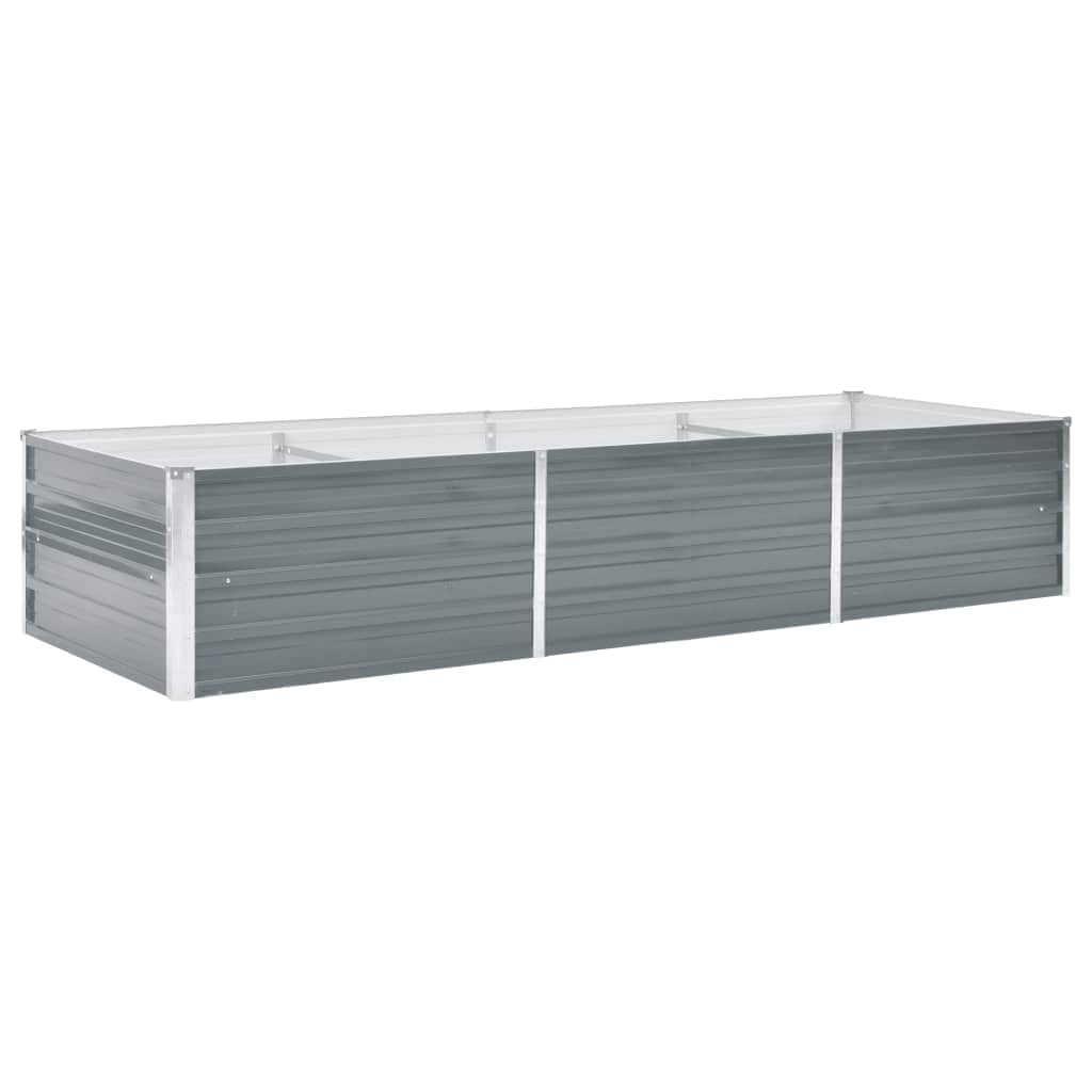 Ζαρντινιέρα Υπερυψωμένη Γκρι 240x80x45 εκ. Γαλβανισμ. Χάλυβας - Pakobazaar