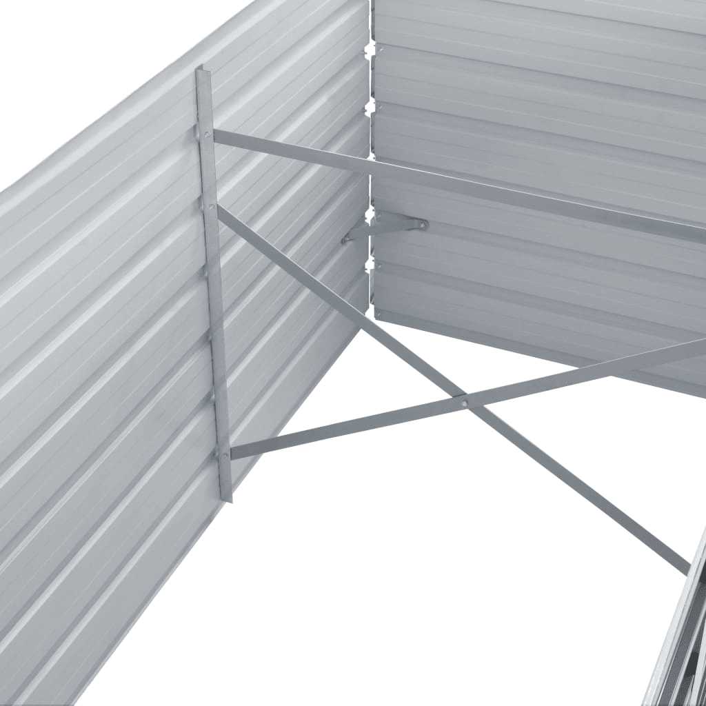 Ζαρντινιέρα Υπερυψωμένη Γκρι 240x80x45 εκ. Γαλβανισμ. Χάλυβας - Pakobazaar