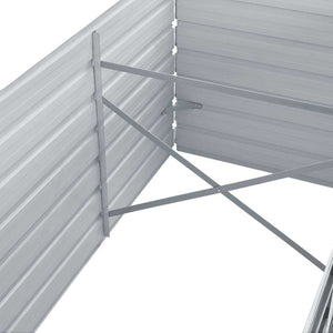 Ζαρντινιέρα Υπερυψωμένη Γκρι 240x80x45 εκ. Γαλβανισμ. Χάλυβας - Pakobazaar