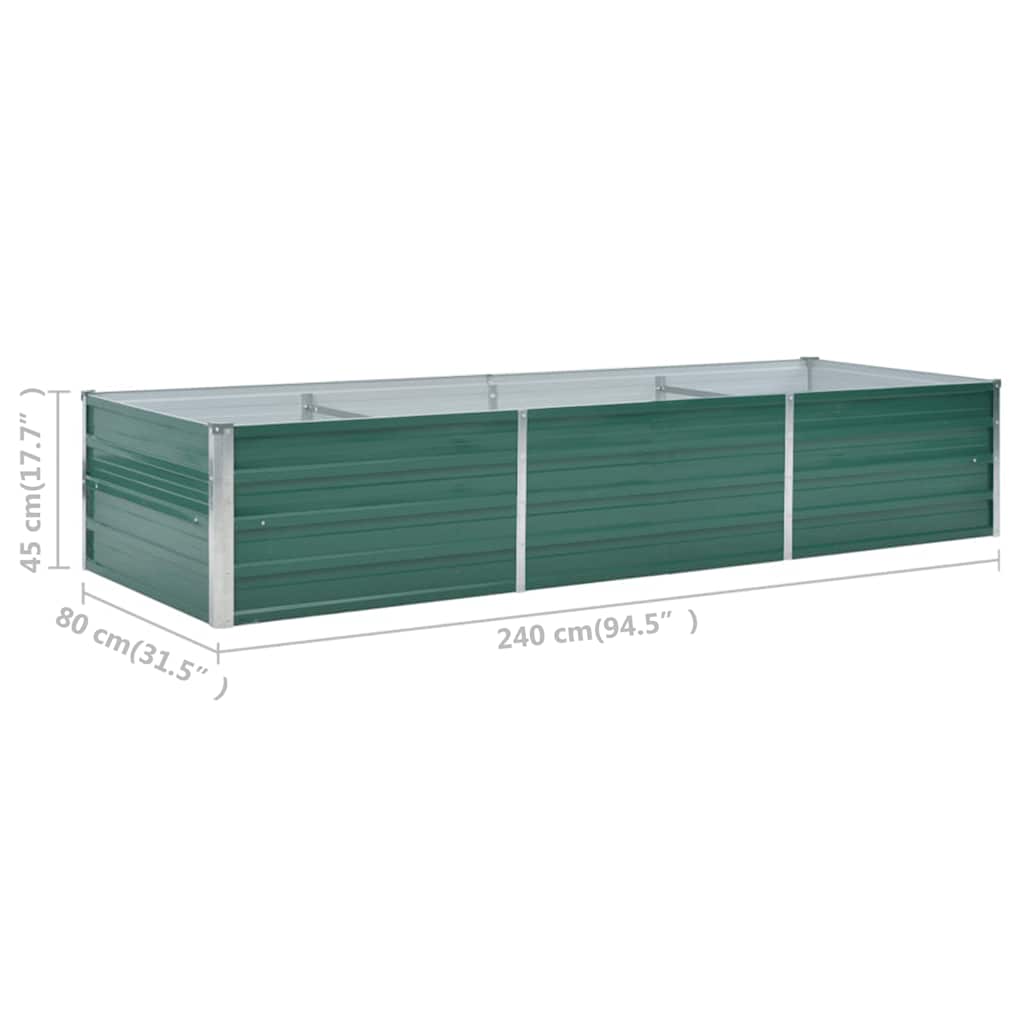 Ζαρντινιέρα Υπερυψωμένη Γκρι 240x80x45 εκ. Γαλβανισμ. Χάλυβας - Pakobazaar