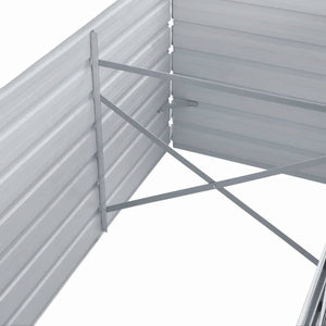 Ζαρντινιέρα Υπερυψωμένη Γκρι 320x80x77 εκ. Γαλβανισμ. Χάλυβας