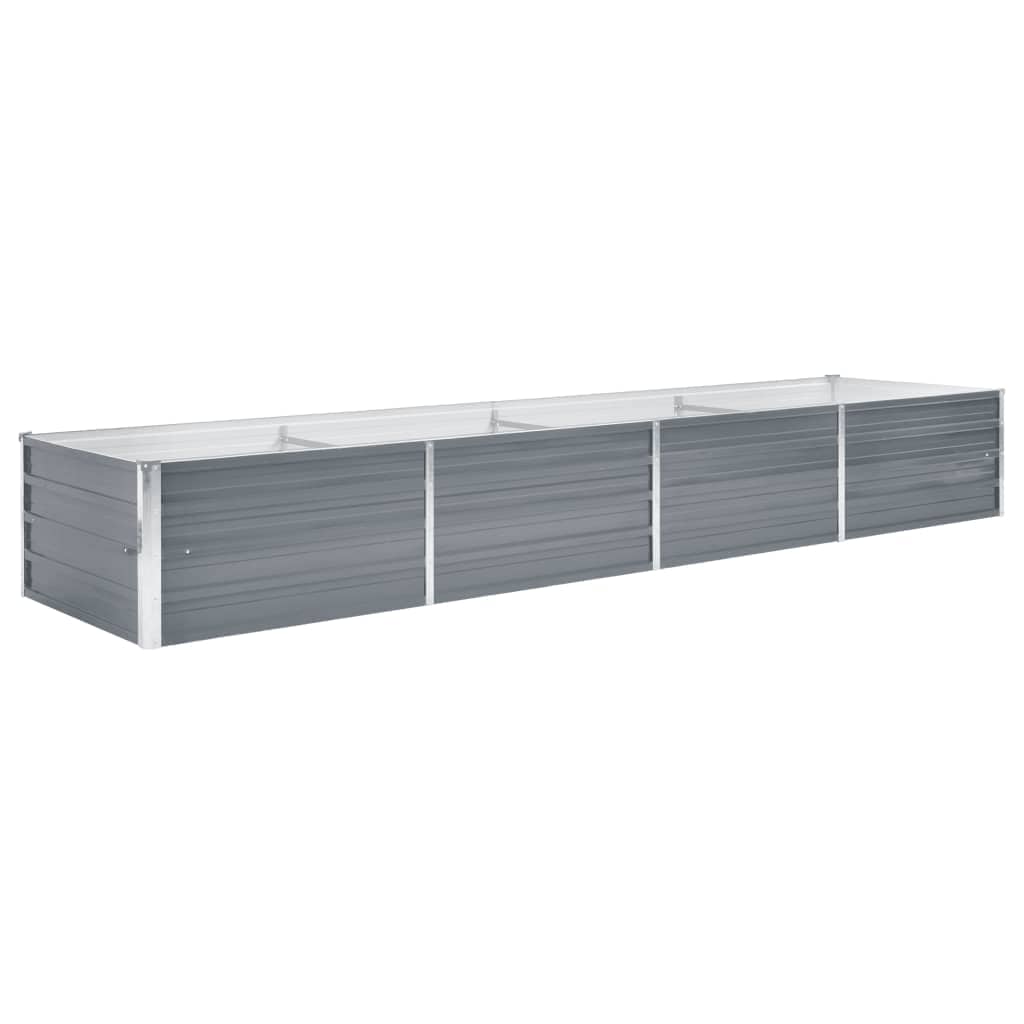 Ζαρντινιέρα Υπερυψωμένη Γκρι 320x80x45 εκ. Γαλβανισμ. Χάλυβας - Pakobazaar