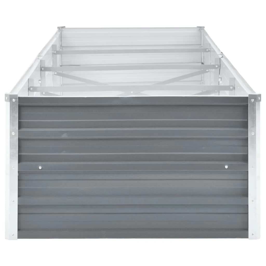 Ζαρντινιέρα Υπερυψωμένη Γκρι 320x80x45 εκ. Γαλβανισμ. Χάλυβας - Pakobazaar