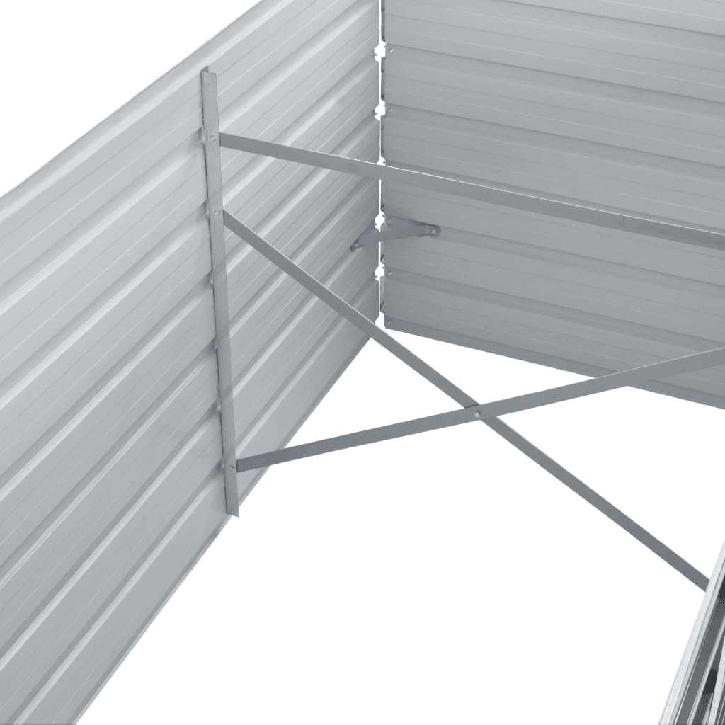 Ζαρντινιέρα Υπερυψωμένη Γκρι 320x80x45 εκ. Γαλβανισμ. Χάλυβας - Pakobazaar