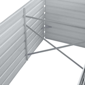 Ζαρντινιέρα Υπερυψωμένη Γκρι 320x80x45 εκ. Γαλβανισμ. Χάλυβας - Pakobazaar
