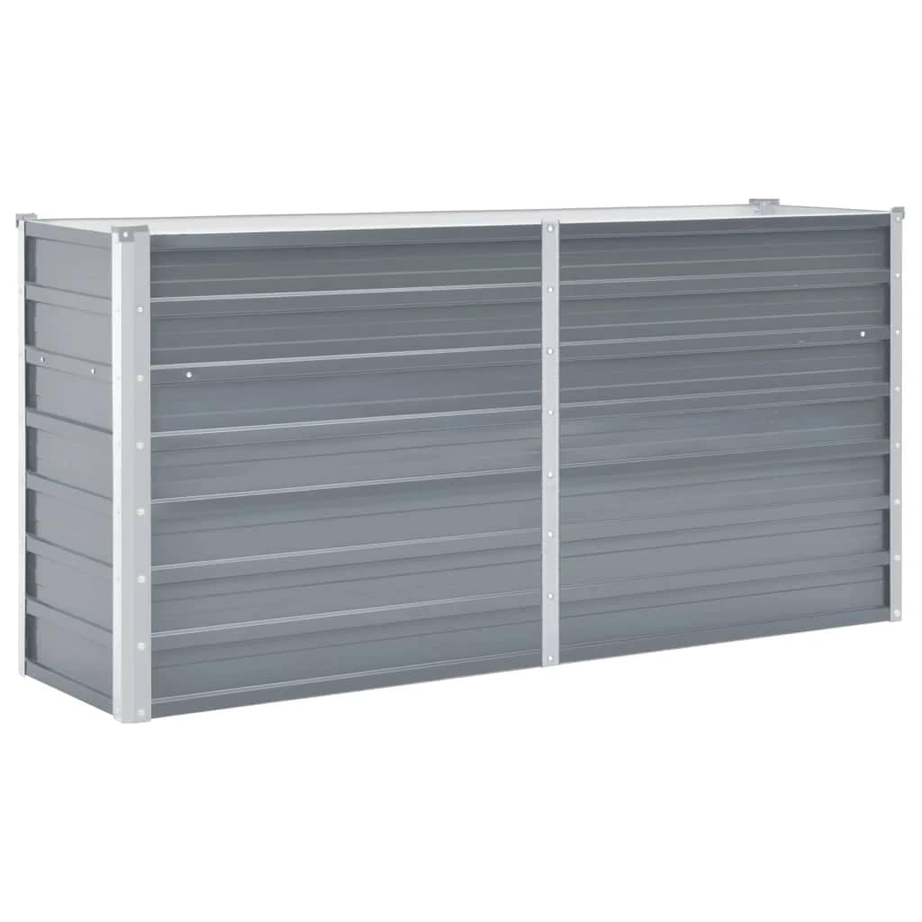 Ζαρντινιέρα Υπερυψωμένη Γκρι 160x40x77 εκ. Γαλβανισμ. Χάλυβας