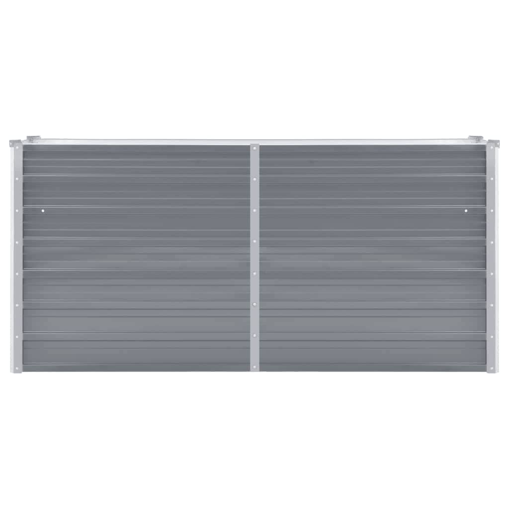 Ζαρντινιέρα Υπερυψωμένη Γκρι 160x40x77 εκ. Γαλβανισμ. Χάλυβας