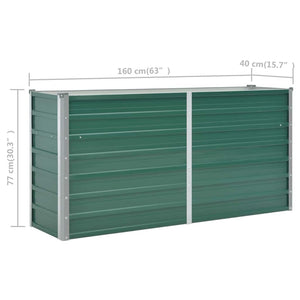 Ζαρντινιέρα Υπερυψωμένη Πράσινη 160x40x77 εκ. Γαλβαν. Χάλυβας