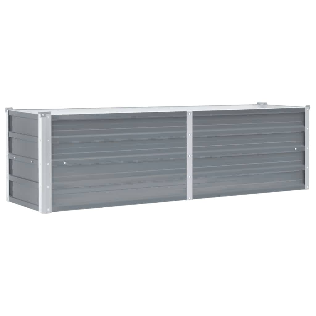 Ζαρντινιέρα Υπερυψωμένη Γκρι 160x40x45 εκ. Γαλβανισμ. Χάλυβας - Pakobazaar