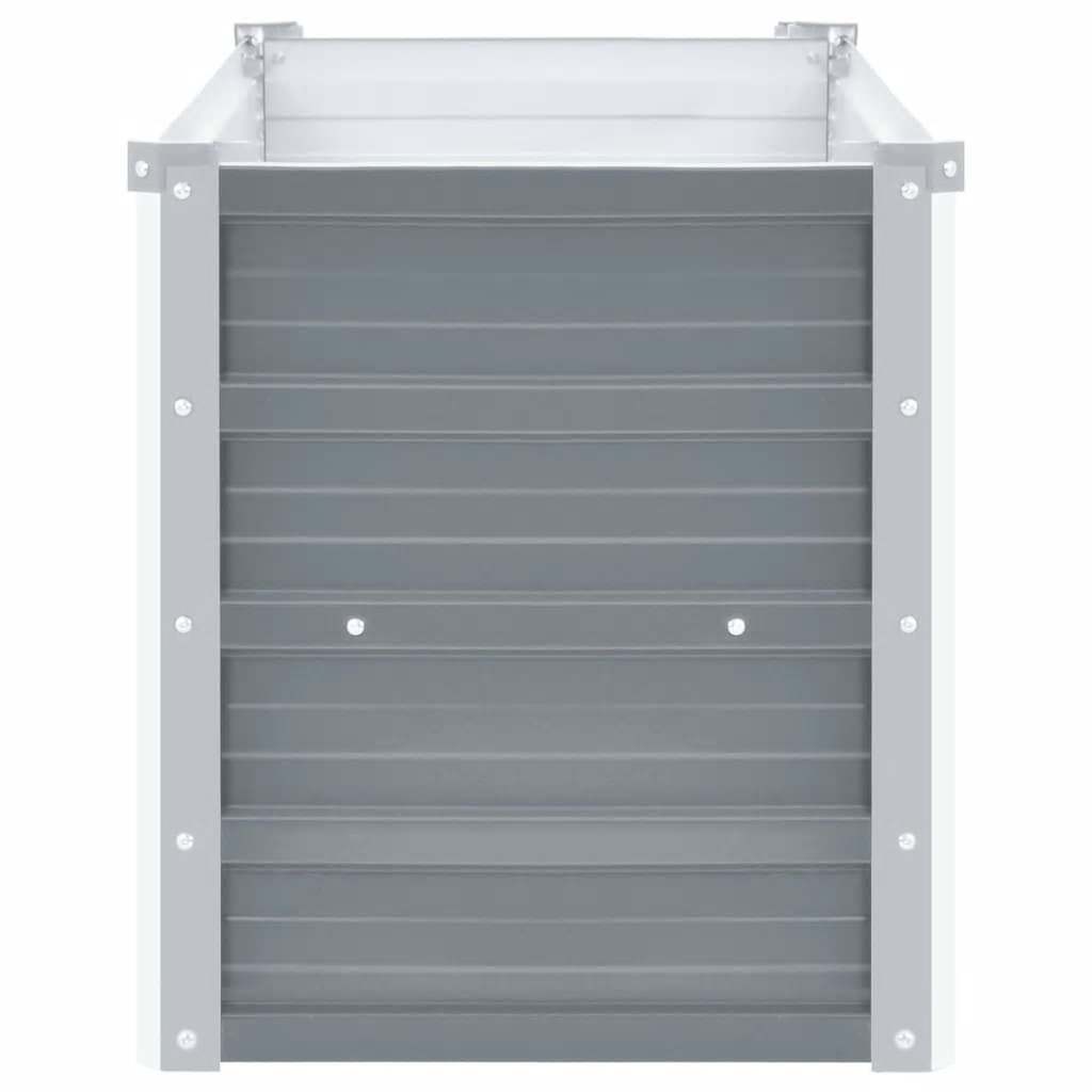 Ζαρντινιέρα Υπερυψωμένη Γκρι 160x40x45 εκ. Γαλβανισμ. Χάλυβας - Pakobazaar