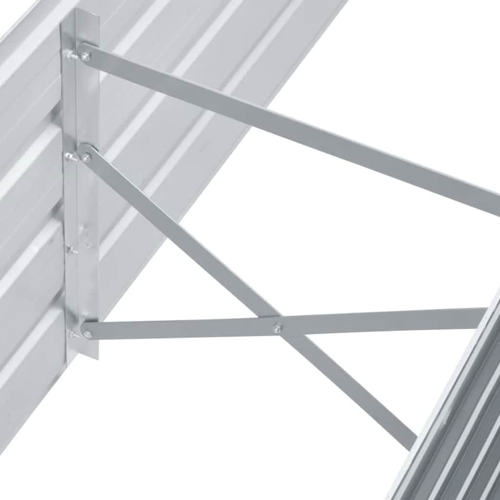 Ζαρντινιέρα Υπερυψωμένη Γκρι 160x40x45 εκ. Γαλβανισμ. Χάλυβας - Pakobazaar
