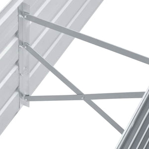 Ζαρντινιέρα Υπερυψωμένη Γκρι 160x40x45 εκ. Γαλβανισμ. Χάλυβας - Pakobazaar