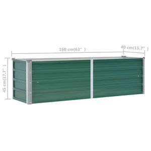Ζαρντινιέρα Υπερυψωμένη Πράσινη 160x40x45 εκ. Γαλβαν. Χάλυβας