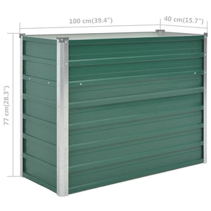 Ζαρντινιέρα Υπερυψωμένη Πράσινη 100x40x77 εκ. Γαλβαν. Χάλυβας - Pakobazaar