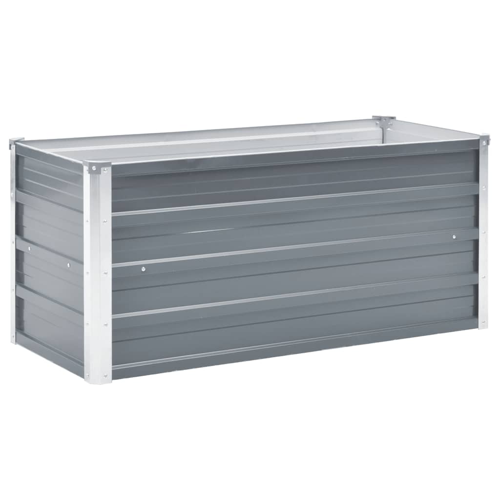 Ζαρντινιέρα Υπερυψωμένη Γκρι 100x40x45 εκ. Γαλβανισμ. Χάλυβας - Pakobazaar