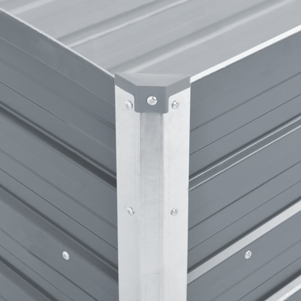 Ζαρντινιέρα Υπερυψωμένη Γκρι 100x40x45 εκ. Γαλβανισμ. Χάλυβας - Pakobazaar