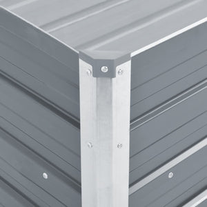 Ζαρντινιέρα Υπερυψωμένη Γκρι 100x40x45 εκ. Γαλβανισμ. Χάλυβας - Pakobazaar