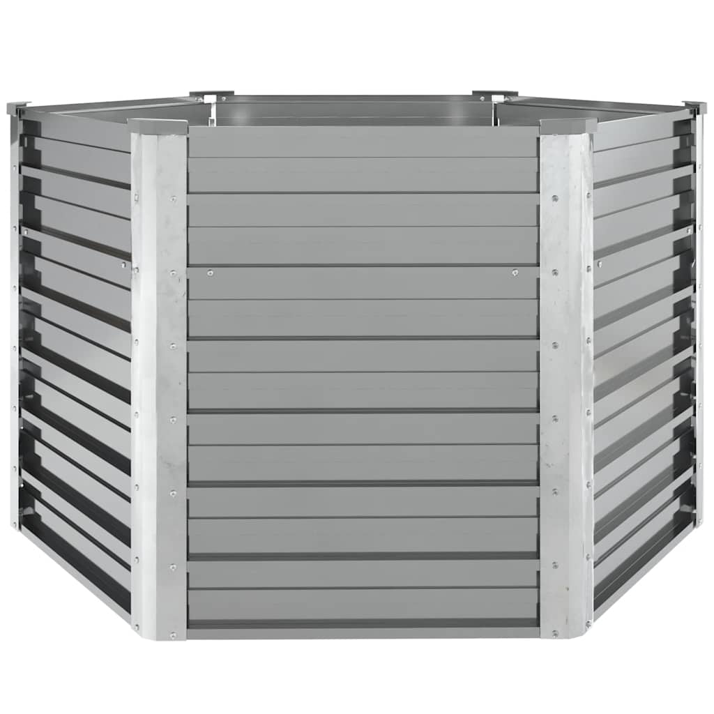 Ζαρντινιέρα Υπερυψωμένη Γκρι 129x129x77 εκ. Γαλβανισμ. Χάλυβας
