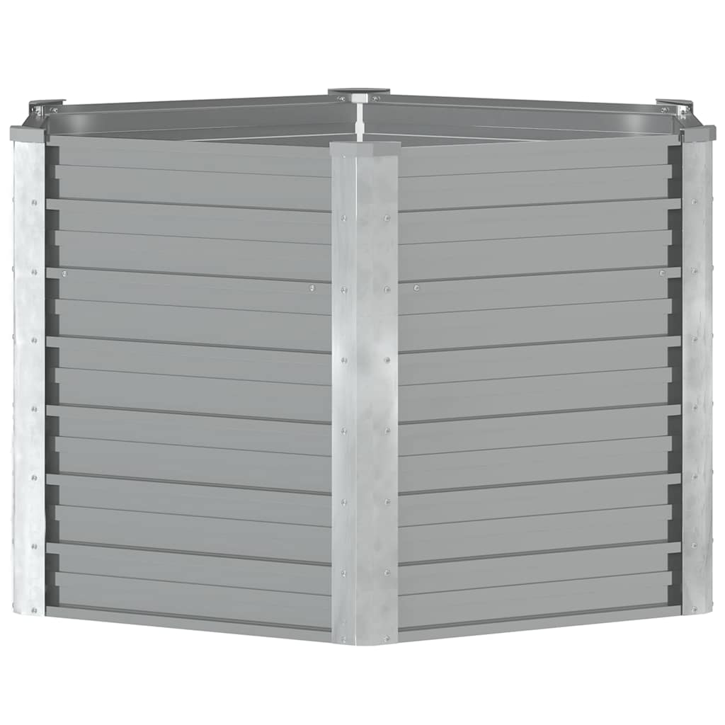 Ζαρντινιέρα Υπερυψωμένη Γκρι 129x129x77 εκ. Γαλβανισμ. Χάλυβας