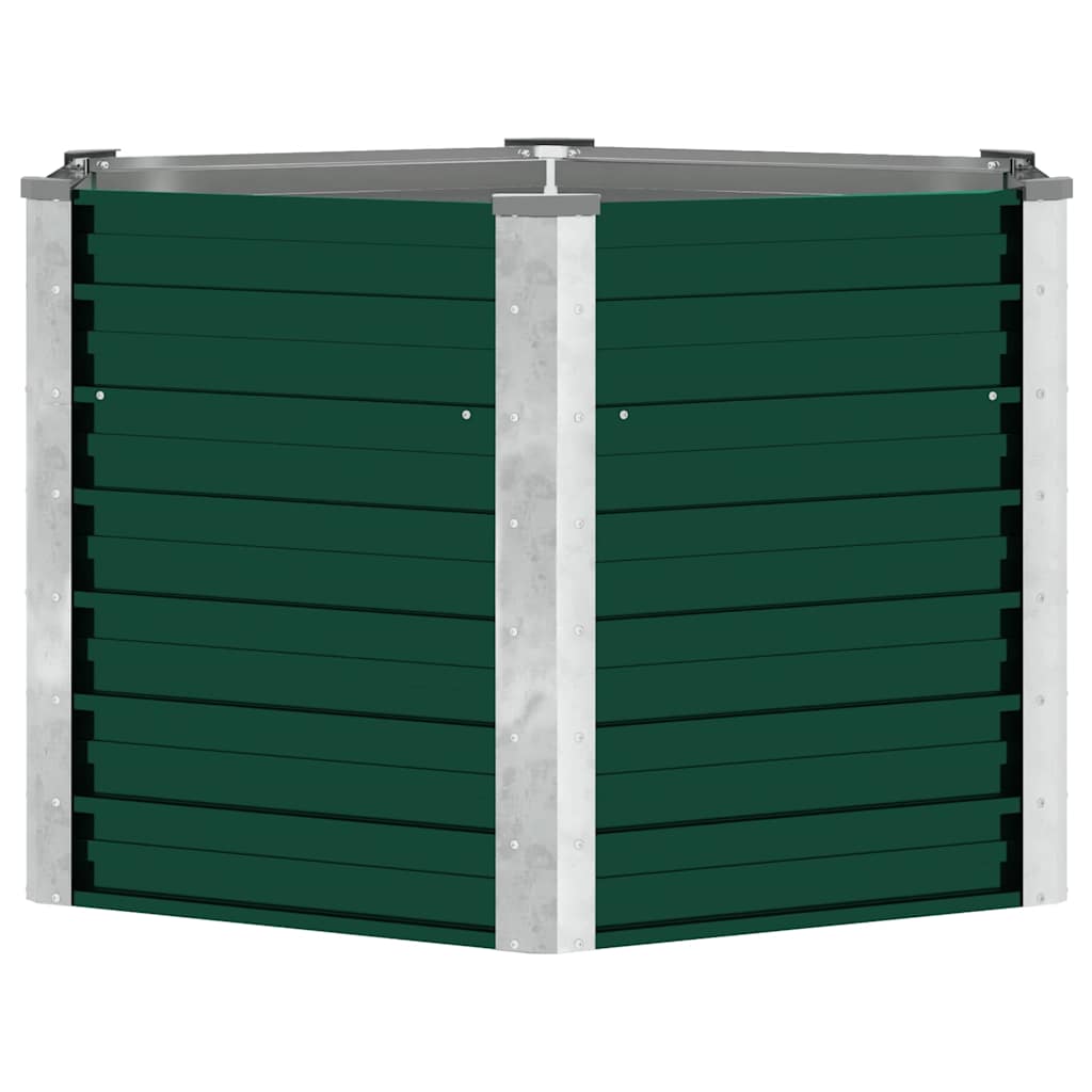 Ζαρντινιέρα Υπερυψωμένη Πράσινη 129x129x77 εκ. Γαλβαν. Χάλυβας