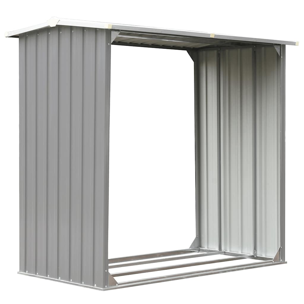Υπόστεγο Αποθήκευσης Ξύλων Κήπου Γκρι 172x91x154 εκ. Ατσάλι - Pakobazaar