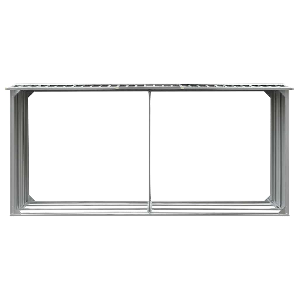 Υπόστεγο Αποθήκευσης Ξύλων Κήπου Γκρι 330x92x153 εκ. Ατσάλι - Pakobazaar