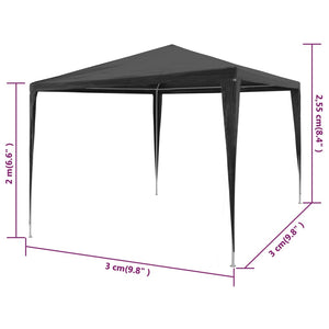 Τέντα Εκδηλώσεων Ανθρακί 3 x 3 μ. από Πολυαιθυλένιο