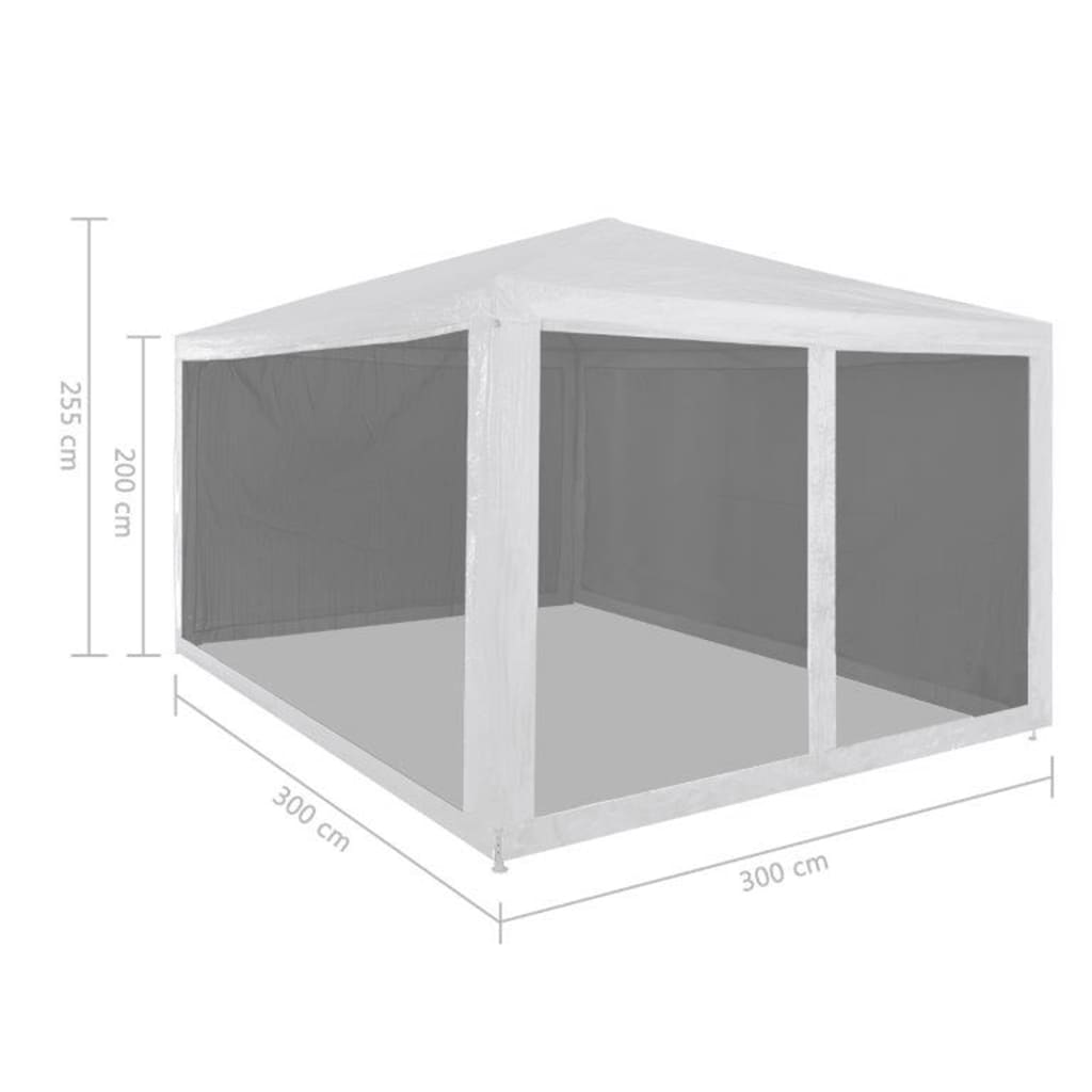 Τέντα Εκδηλώσεων με 4 Τοιχώματα με Δίχτυ 3 x 3 μ.