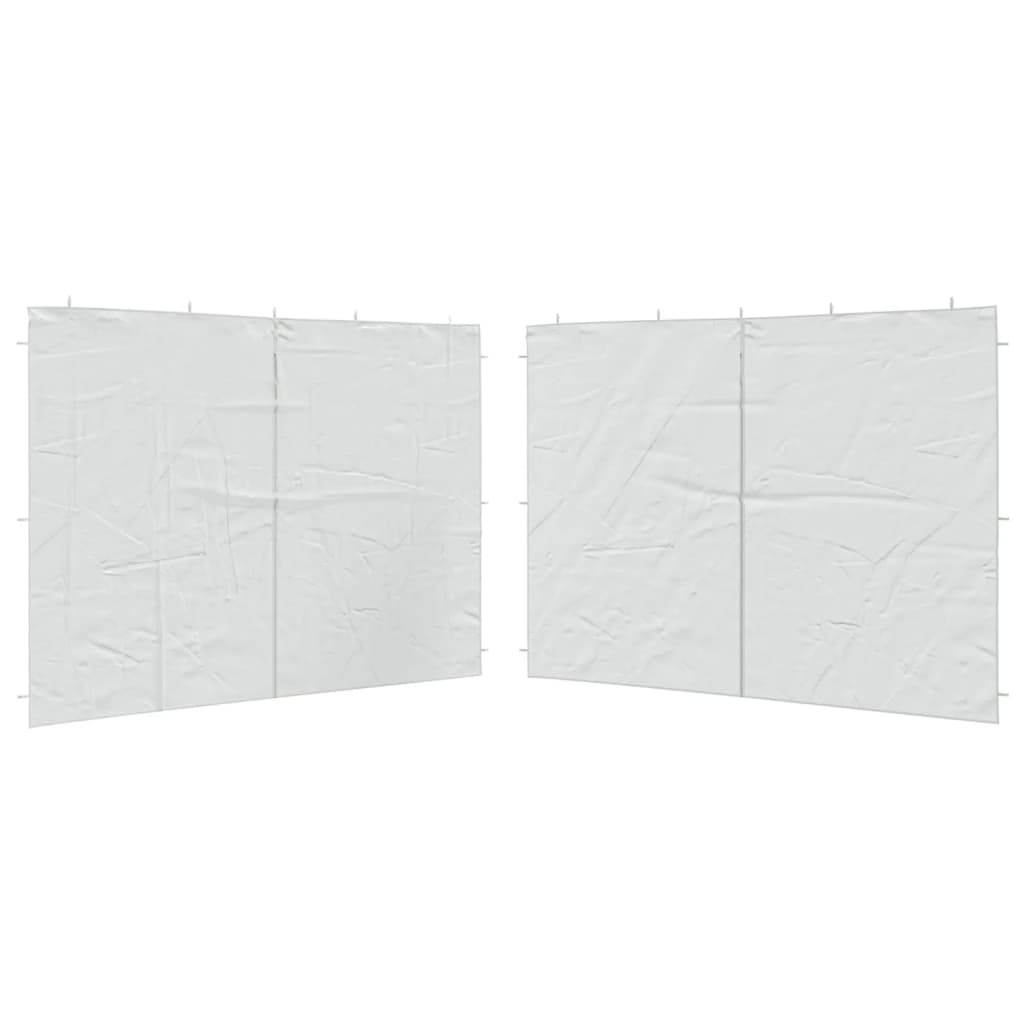 Τοιχώματα Τέντας Εκδηλώσεων 2 τεμ. Λευκά από PE με Φερμουάρ - Pakobazaar