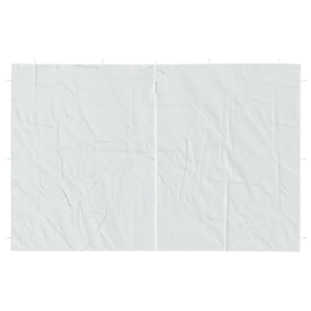 Τοιχώματα Τέντας Εκδηλώσεων 2 τεμ. Λευκά από PE με Φερμουάρ - Pakobazaar