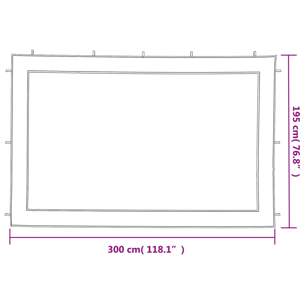 Τοιχώματα Τέντας Εκδηλώσεων 2 τεμ. Λευκά και Μαύρα με Πλέγμα - Pakobazaar