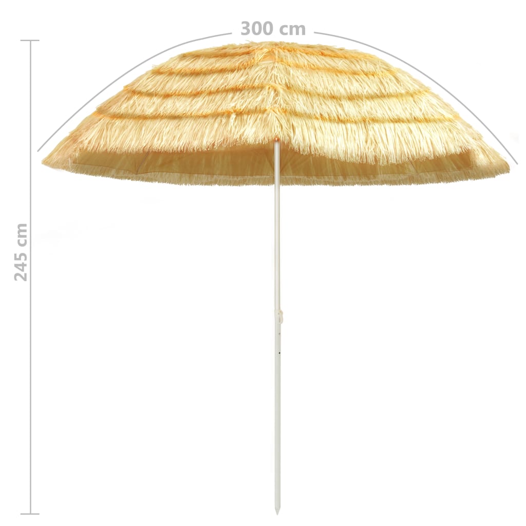 Ομπρέλα Θαλάσσης Hawaii Φυσικό Χρώμα 300 εκ.