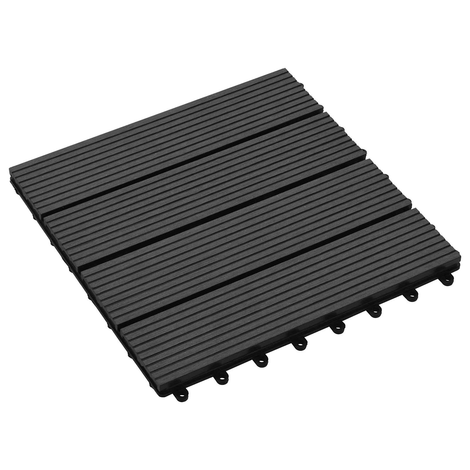 Πλάκα Κατασκευής 11 pcs Μαύρο 30 x 30 cm WPC - Pakobazaar