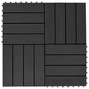 Πλάκα Κατασκευής 11 pcs Μαύρο 30 x 30 cm WPC - Pakobazaar