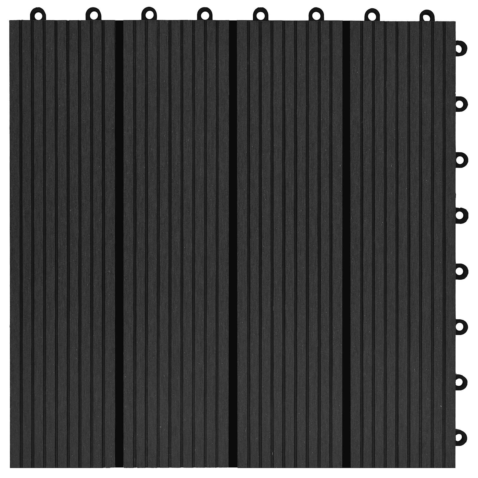 Πλάκα Κατασκευής 11 pcs Μαύρο 30 x 30 cm WPC - Pakobazaar