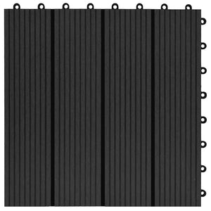 Πλάκα Κατασκευής 11 pcs Μαύρο 30 x 30 cm WPC - Pakobazaar