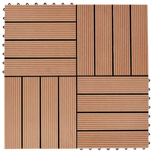 Πλακάκια Deck 11 τεμ. Χρώμα Teak 30 x 30 εκ. 1 μ² από WPC - Pakobazaar