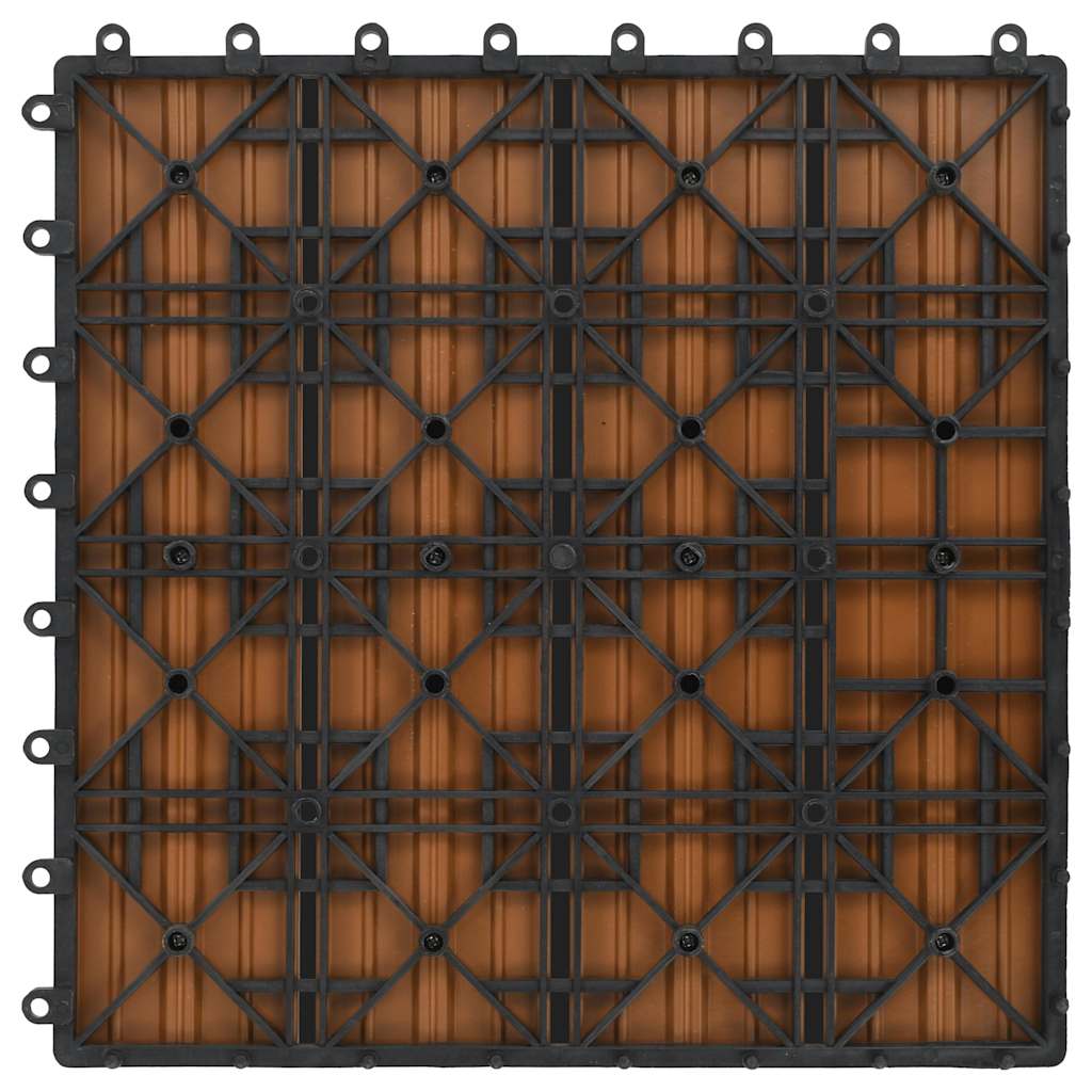 Πλακάκια Deck 11 τεμ. Χρώμα Teak 30 x 30 εκ. 1 μ² από WPC - Pakobazaar