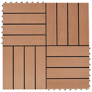Πλάκα Κατασκευής 11 pcs Ξύλο teak 30 x 30 cm WPC - Pakobazaar