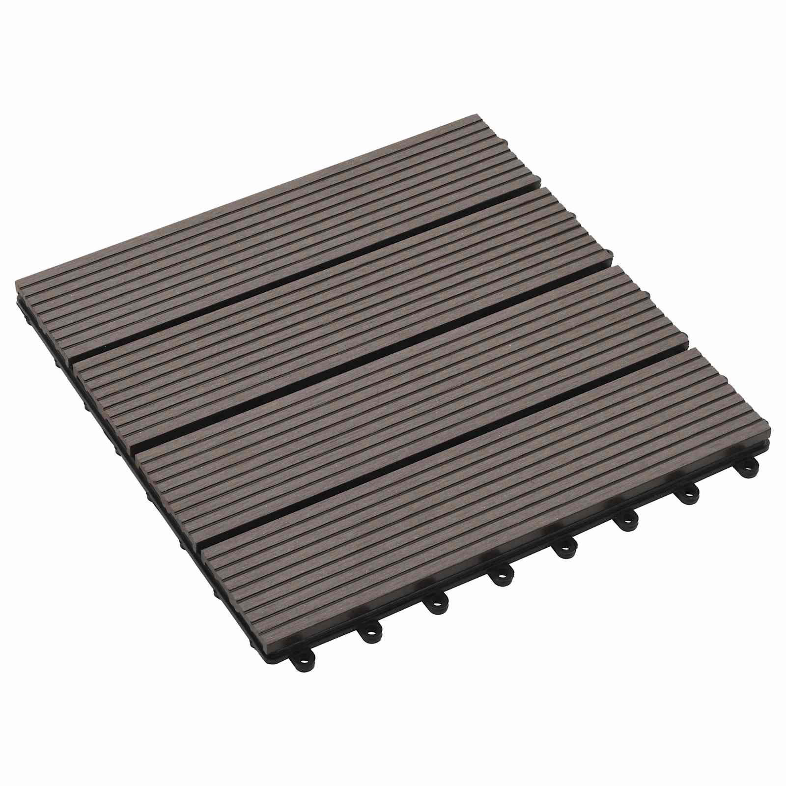 Πλάκα Κατασκευής 11 pcs Σκούρο Καφέ 30 x 30 cm WPC - Pakobazaar