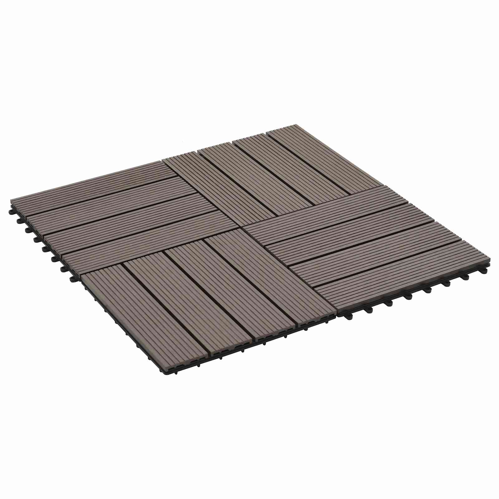 Πλάκα Κατασκευής 11 pcs Σκούρο Καφέ 30 x 30 cm WPC - Pakobazaar