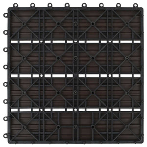 Πλάκα Κατασκευής 11 pcs Σκούρο Καφέ 30 x 30 cm WPC - Pakobazaar