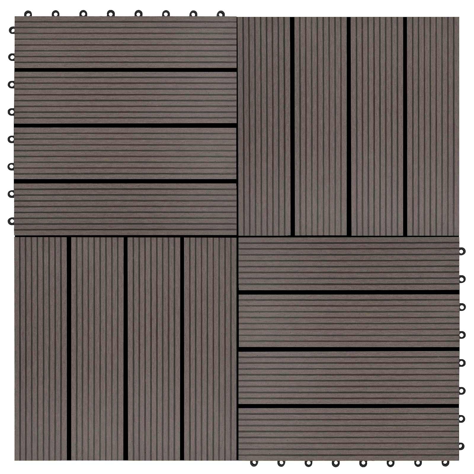 Πλάκα Κατασκευής 11 pcs Σκούρο Καφέ 30 x 30 cm WPC - Pakobazaar